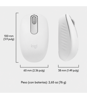 Mouse Inalámbrico Logitech M196 Bluetooth 1000 DPI Blanco