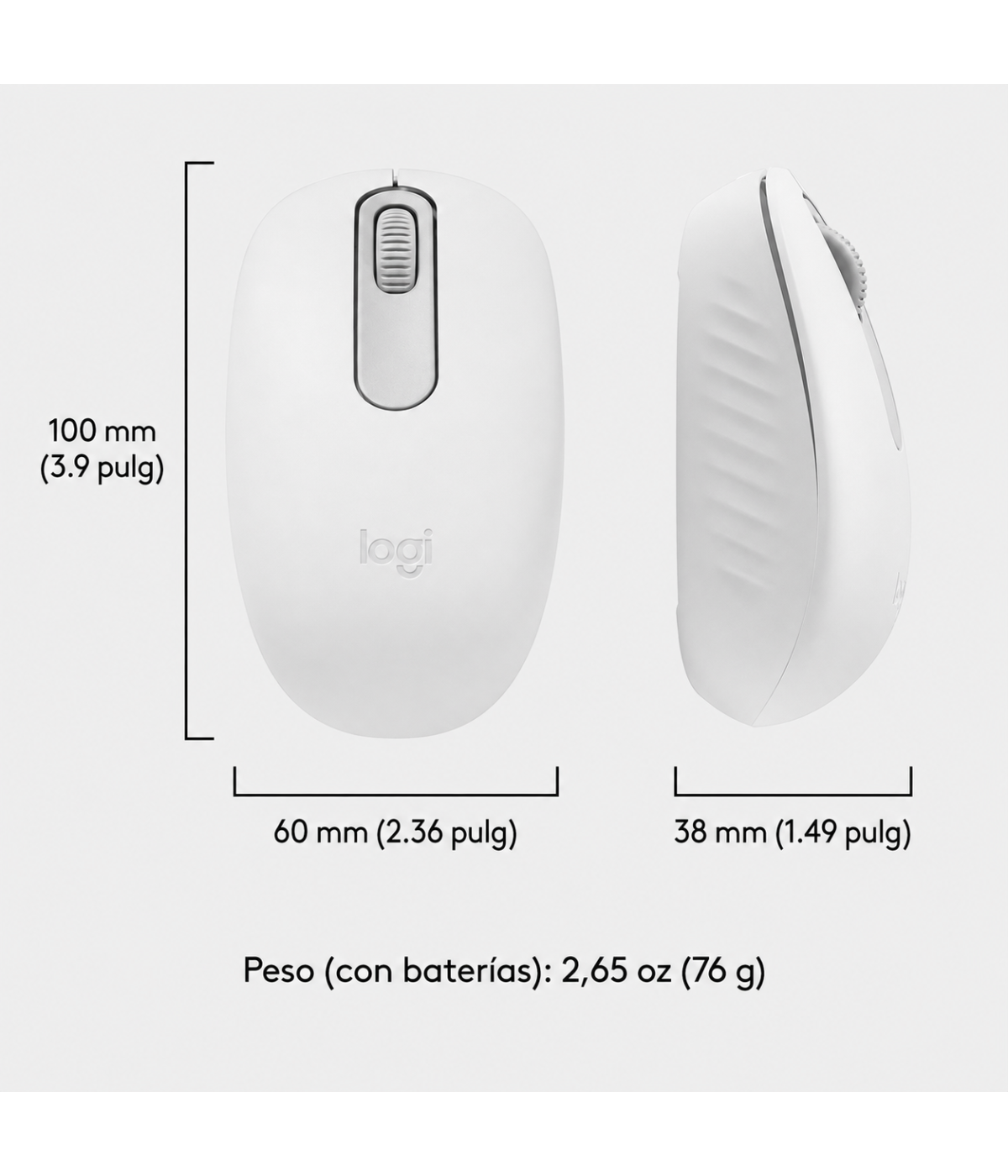 Mouse Inalámbrico Logitech M196 Bluetooth 1000 DPI Blanco