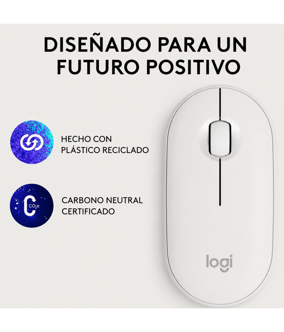 Mouse Inalámbrico Logitech Pebble 2 M350s Bluetooth 4000 DPI Blanco