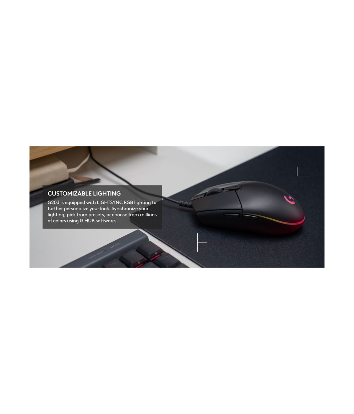 Mouse Gamer Logitech G203 LIGHTSYNC Negro