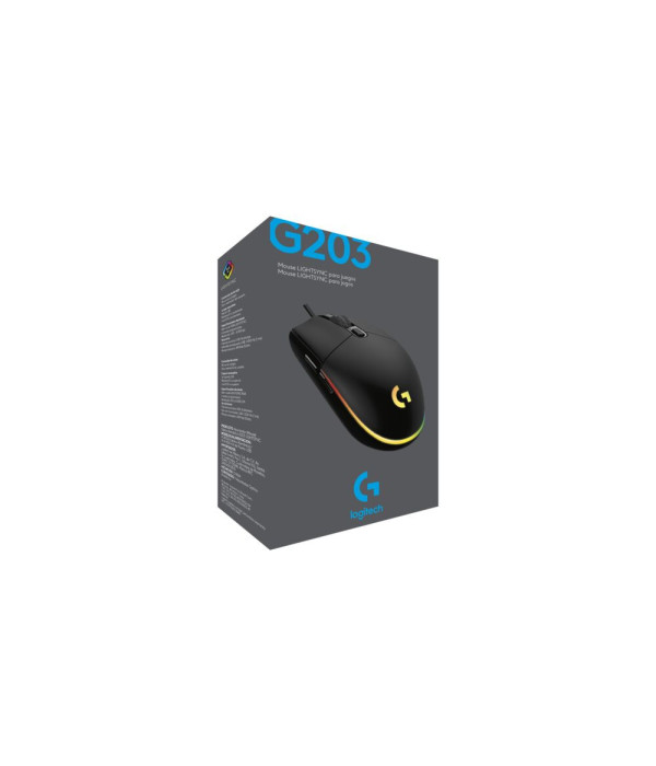 Mouse Gamer Logitech G203 LIGHTSYNC Negro
