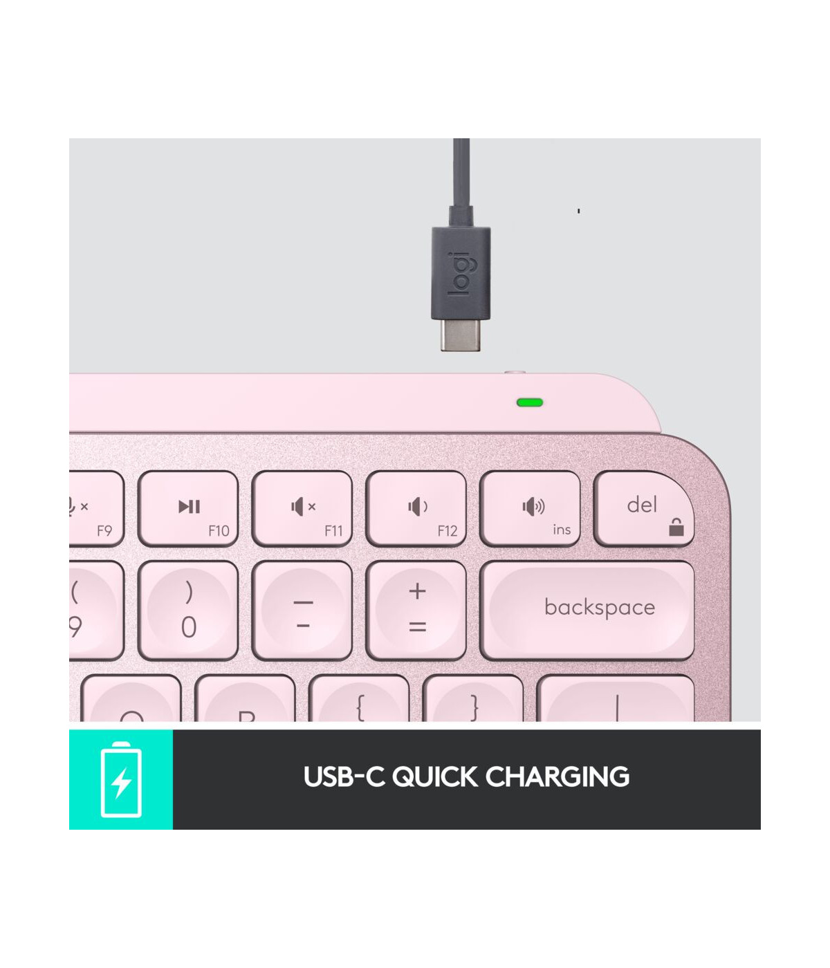 Teclado Logitech MX Keys Mini Rosa