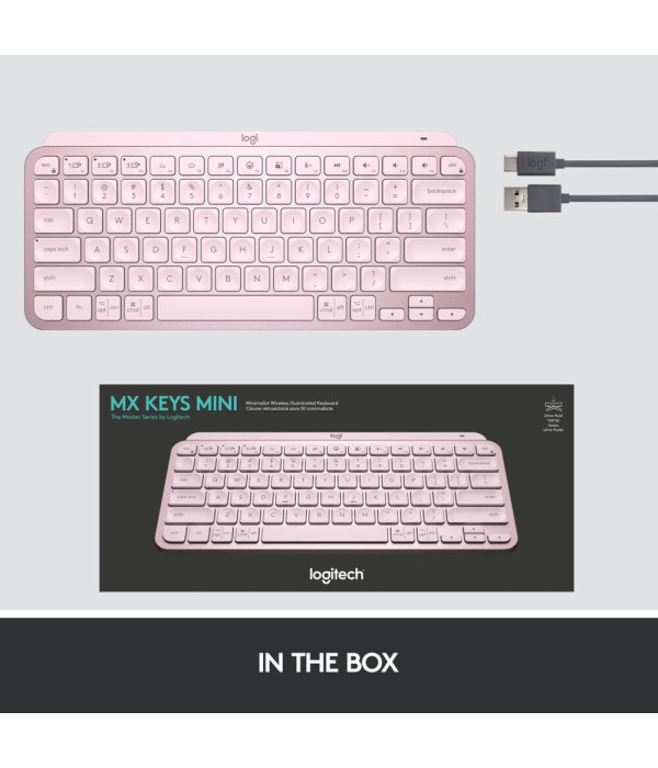 Teclado Logitech MX Keys Mini Rosa