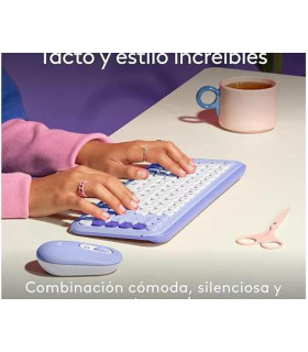 Combo Teclado y Mouse Logitech POP Icon Lila