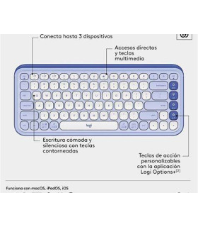 Combo Teclado y Mouse Logitech POP Icon Lila 2