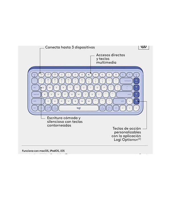 Combo Teclado y Mouse Logitech POP Icon Lila