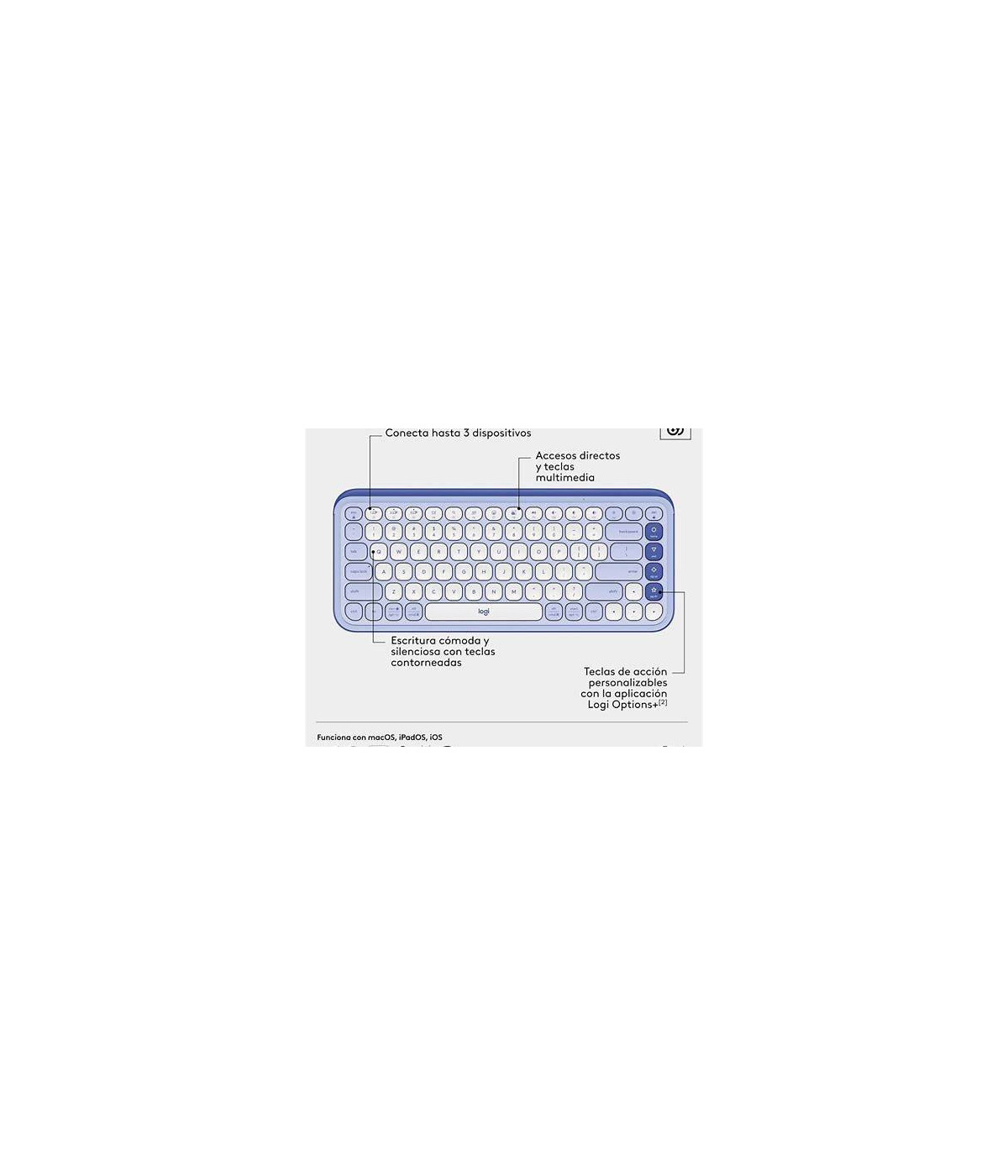 Combo Teclado y Mouse Logitech POP Icon Lila
