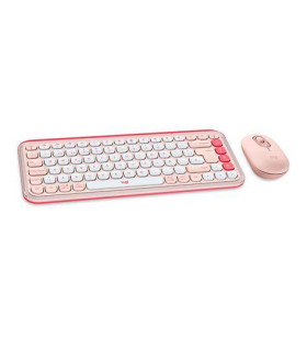 Combo Teclado y Mouse Logitech POP Icon Rosado