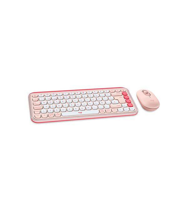 Combo Teclado y Mouse Logitech POP Icon Rosado