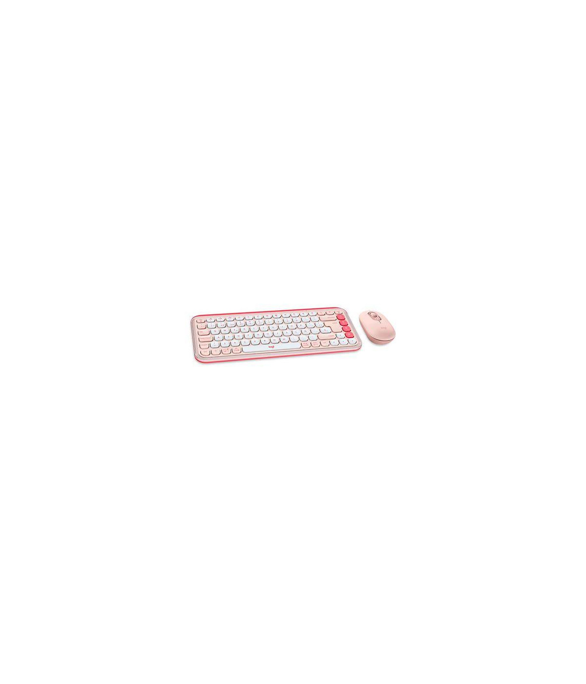Combo Teclado y Mouse Logitech POP Icon Rosado