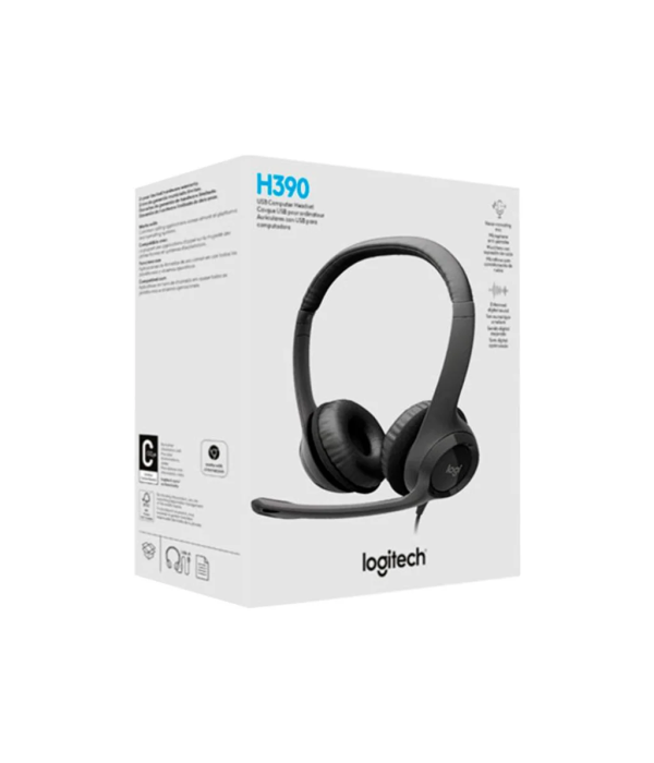 Diadema Logitech H390 USB-C Estéreo con Micrófono Negro