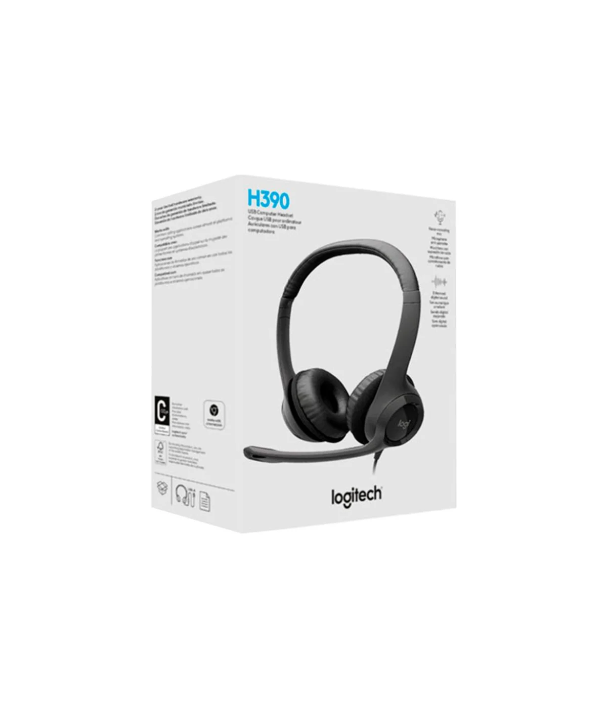 Diadema Logitech H390 USB-C Estéreo con Micrófono Negro