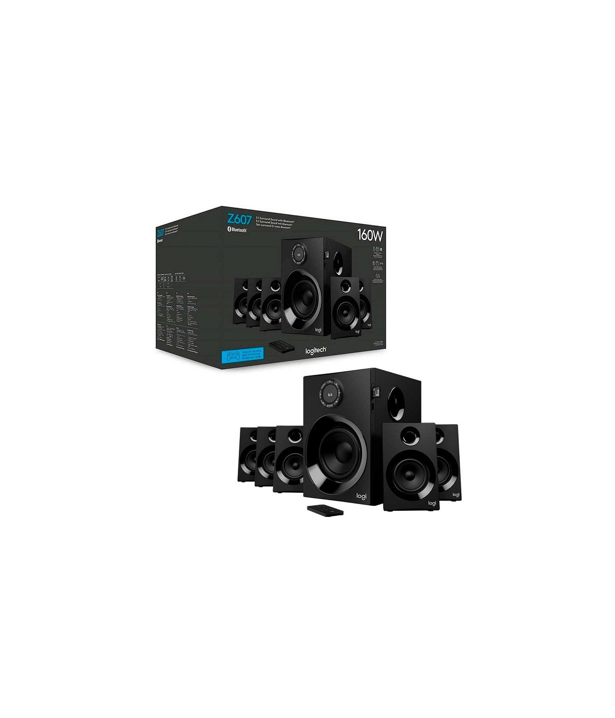Parlantes Logitech Z607 5.1 Bluetooth 160 W Negro