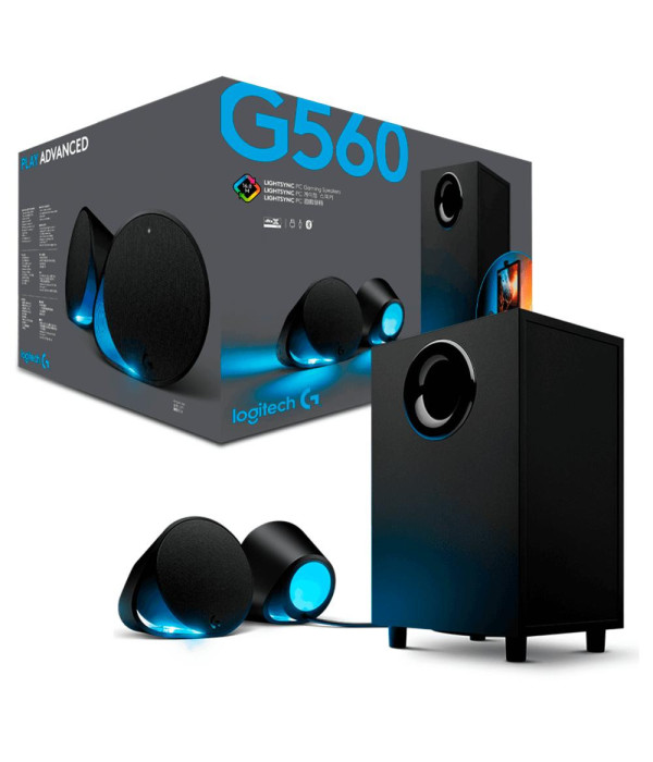 Parlantes Logitech G560 LIGHTSYNC 2.1 Bluetooth RGB Negro
