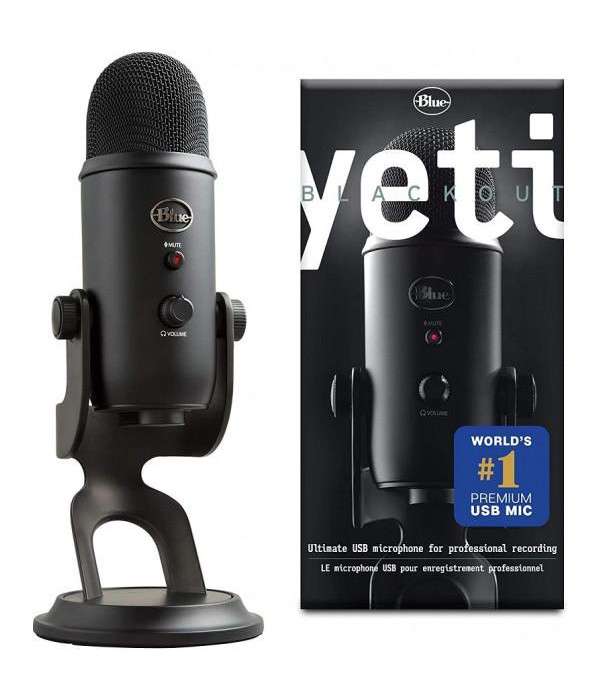 Micrófono Blue Yeti USB Blackout Negro