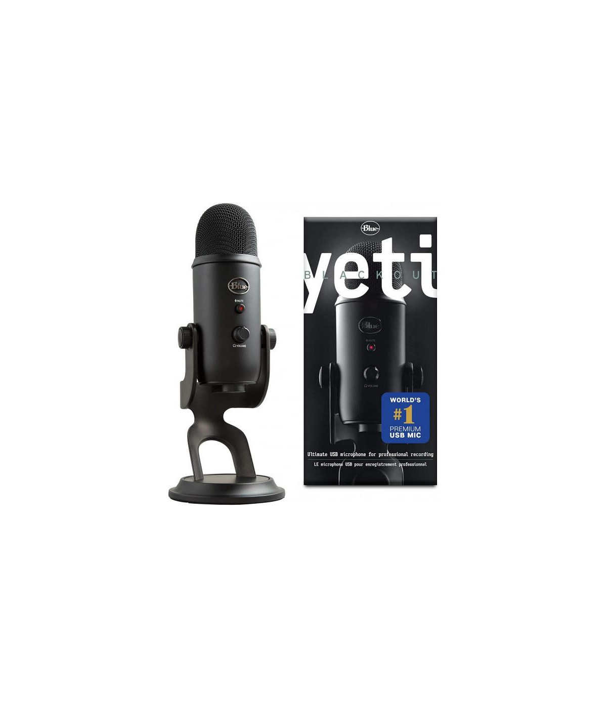 Micrófono Blue Yeti USB Blackout Negro