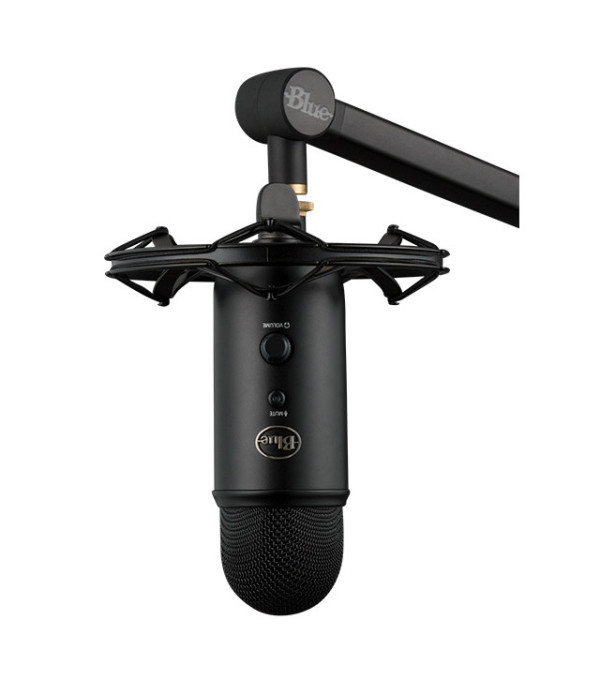 Kit Micrófono Blue Yeticaster USB con Brazo Compass y Shock Mount Radius III Negro