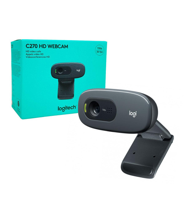 Cámara Web Logitech C270 HD 720p con Micrófono Negro