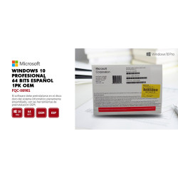 LICENCIA WIN 10 PRO 64BITS ESPAÑOL OEM (FQC-08981)