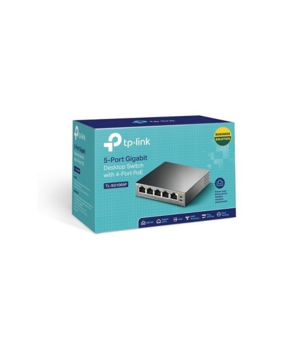 TPLINK | TL-SG1005P | Switch TPLINK poE de escritorio Gigabit de 5