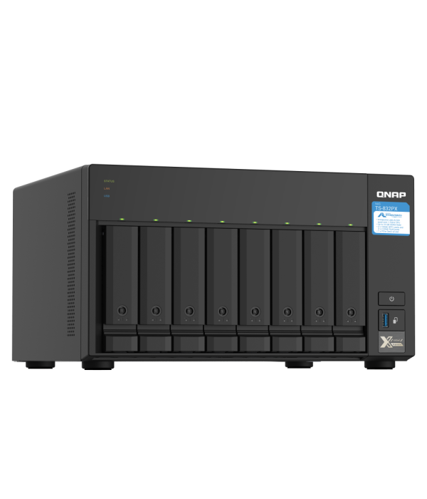 NAS QNAP 8 BAHÍAS 4G, 4 NÚCLEOS TS-832PX-4G-US