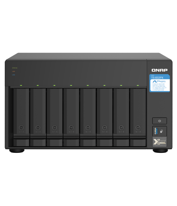 NAS QNAP 8 BAHÍAS 4G, 4 NÚCLEOS TS-832PX-4G-US